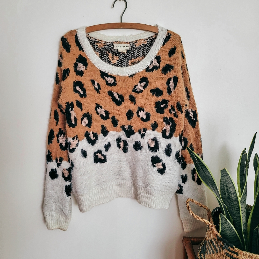 If it were me leopard print soft knit top